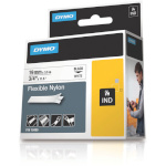 Dymo etiketiprinteri etiketid Rhino Band IND, Nylon 19 mm x 3,5 m must/valge