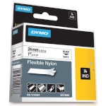 Dymo etiketiprinteri etiketid Rhino Band IND, Nylon 24 mm x 3,5 m must/valge