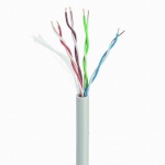 UTP solid gray cable, cat. 5E, AWG 24 CCA, 1000 ft