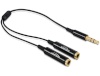 Delock kaabel Audio Stereo jack male 3.5 mm > 2 x Stereo jack female 25 cm,must