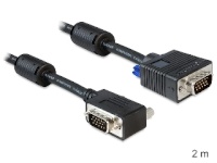 Delock kaabel VGA HD15M/HD15M dual-shielded w/2*ferrite core 2m angled