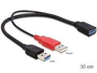 Delock kaabel USB 3.0-A female > USB 3.0-A male + USB 2.0-A male