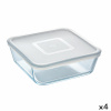 Pyrex kandiline lõunasöögi karp kaanega Cook & Freeze 2 L 19x19cm läbipaistev Silikoon Klaas (4tk)