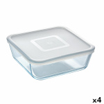 Pyrex kandiline lõunasöögi karp kaanega Cook & Freeze 2 L 19x19cm läbipaistev Silikoon Klaas (4tk)