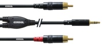 Cordial helikaabel, 3,5 mm - 2x RCA, 3 m