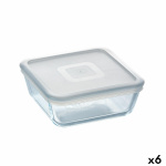 Pyrex kandiline lõunasöögi karp kaanega Cook&freeze 850ml 14x14cm läbipaistev Klaas Silikoon (6tk)