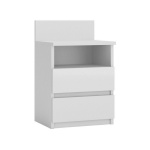 Top E Shop öökapp M1 BIEL MAT nightstand/bedside table 2 drawers valge