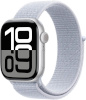 Apple Watch Series 10 42mm GPS + Cellular Silver Aluminum Case with Bluish Sport Loop, hõbedane/sinine