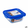 Pyrex hermeetiline lõunasöögi karp Cook & Go 16,7x16,7x7cm sinine 850ml Klaas (6tk)