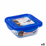 Pyrex hermeetiline lõunasöögi karp Cook & Go 16,7x16,7x7cm sinine 850ml Klaas (6tk)