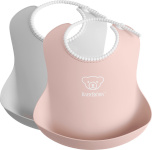 BabyBjörn pudipõll Baby Bib, 2tk, Grey/Powder Pink