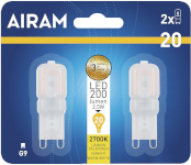 Airam lambipirn LED Bulb Dome Opal G9 Lamp, 200 lm, 2tk