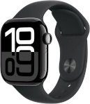 Apple Watch Series 10 42mm GPS + Cellular Mirror Black Aluminum Case and Black Sport Band, M/L, must