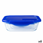 Pyrex hermeetiline lõunasöögi karp Cook & Go 20,5x15,5x6cm sinine 800ml Klaas (6tk)