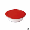 Ô Cuisine ümmargune lõunasöögi karp kaanega Cook&store Ocu punane 2,3 L 27x24x8cm Klaas Silikoon (6tk)