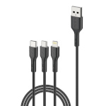 Foneng laadimiskaabel X36 3in1 USB to USB-C / Lightning / Micro USB Cable, 2.4A, 2m (must)