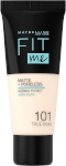 Maybelline jumestuskreem Fit Me! Matte + Poreless 30ml, 101 True Ivory, naistele