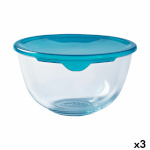 Pyrex ümmargune lõunasöögi karp kaanega Cook & Store sinine 2 L 22x22x11cm Silikoon Klaas (3tk)