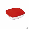 Ô Cuisine kandiline lõunasöögi karp kaanega Cook & Store punane 1 L 20x17x6cm Silikoon Klaas (6tk)