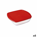 Ô Cuisine kandiline lõunasöögi karp kaanega Cook & Store punane 1 L 20x17x6cm Silikoon Klaas (6tk)