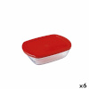 Ô Cuisine Nelinurkne Kaanega Lõunasöögikarp Cook&store Ocu punane 400ml 17x10x5cm Klaas Silikoon (6tk)