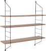 Mirrors and More seinariiul Clara Wall Shelf, 3-level, must/pruun