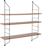 Mirrors and More seinariiul Clara Wall Shelf, 3-level, must/pruun