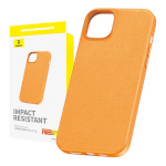 Baseus kaitsekest Phone Case iPhone 15 Fauxther Series oranž