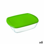 Pyrex Nelinurkne Kaanega Lõunasöögikarp Cook & Store roheline 1,1 L 23x15x7cm Silikoon Klaas (6tk)