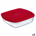 Ô Cuisine Nelinurkne Kaanega Lõunasöögikarp Cook&store Ocu punane 2,5 L 28x20x8cm Silikoon Klaas (5tk)