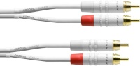 Cordial helikaabel 2x RCA - 2x RCA, 3 m, valge