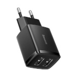 Baseus kiirlaadija Compact Quick Charger, 2x USB, 10.5W, must