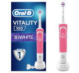 Braun hambahari Oral-B Electric Toothbrush D100.413.1 Vitality roosa 3DW täiskasvanutele, 1tk, valge/roosa