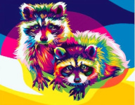 Symag numbrimaal Paint it! Rainbow Raccoons