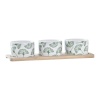 DKD Home Decor Set za Predjelo Bambus Keraamika Lehed 3tk 4tk 28x9,7x1,5cm