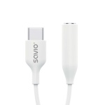 Savio adapter AK-52 USB-C to Mini Jack 3,5mm, Samsung, valge