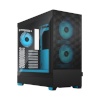 Fractal Design korpus Pop Air RGB Cyan Core TG Clear Tint, ATX, mATX, Mini ITX, must/sinine