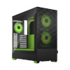 Fractal Design korpus Pop Air RGB Green Core TG Clear Tint, ATX, mATX, Mini ITX, must/roheline