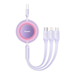 Baseus laadimiskaabel Bright Mirror 3, USB 3-in-1 cable for micro USB, USB-C, Lightning 66W, 2A 1.1m, lilla