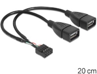 Delock kaabel USB PIN HEADER(M) 10 PIN-2x USB-A(F) 2.0