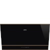 SMEG õhupuhastaja KV694R Dolce Stil Novo, Seina, 90 cm, 777 m³/h, 67 dB, must klaas/vask