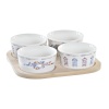 DKD Home Decor Set za Predjelo sinine naturaalne Bambus Keraamika Vahemere 19,7x19,7x1cm (5tk)