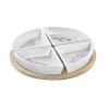 DKD Home Decor Set za Predjelo sinine naturaalne Bambus Keraamika Vahemere 21,5x21,5x1cm (5tk)