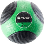 Pure2improve raskuspall Medicine Ball, 2 kg must/roheline, Rubber