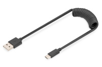 Digitus USB 2.0 Type A -> USB C Spiral Cable AK-300430-006-S must, 1 m