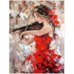 Norimpex teemantmaal Diamond Mosaic - Violinist in a Red Dress