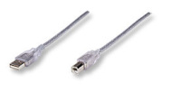 USB Kabel Manhattan A -> B St/St 1.80m silber