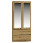 Top E Shop riidekapp SS-90 Mirror cabinet - Oak Artisan