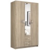 Top E Shop riidekapp ROMANA 120 SON L bedroom wardrobe/closet 6 shelves 3 doors Oak