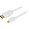 DELTACO videokaabel DisplayPort-Mini DisplayPort, 2.0m, valge